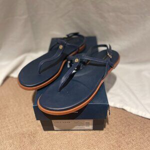 COLE HAAN LEATHER NAVY BLUE STRAPPY SANDAL SZ 9.5